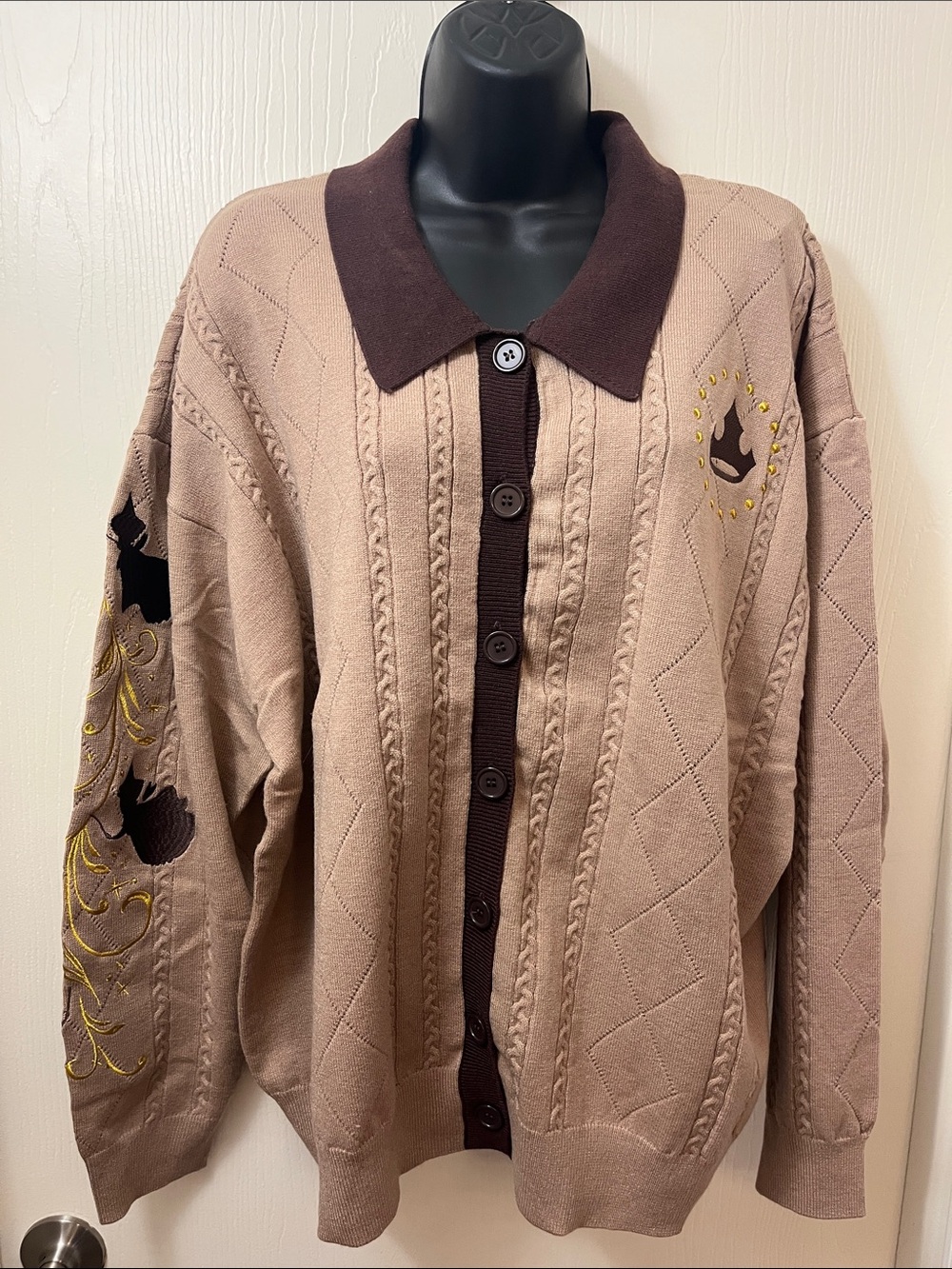 Her Universe Disney Sleeping Beauty trim fairy godmother’s Taupe Cardigan